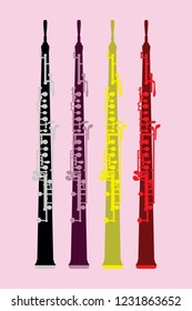 Oboe music instrument vector illustration