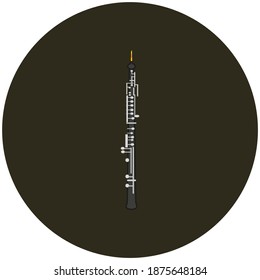 instrumentos musicales oboe sobre fondo blanco
