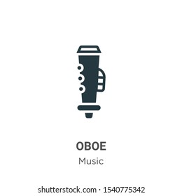 Oboe vector icon on white background. Flat vector oboe icon symbol sign from modern music collection for mobile concept and web apps design.