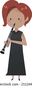 Oboes musical instrument. Musician playing.	
