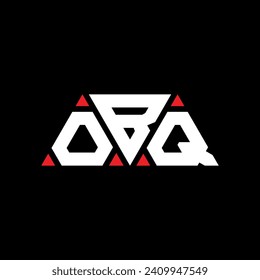 OBQ triangle letter logo design with triangle shape. OBQ triangle logo design monogram. OBQ triangle vector logo template with red color. OBQ triangular logo Simple, Elegant, and Luxurious design.