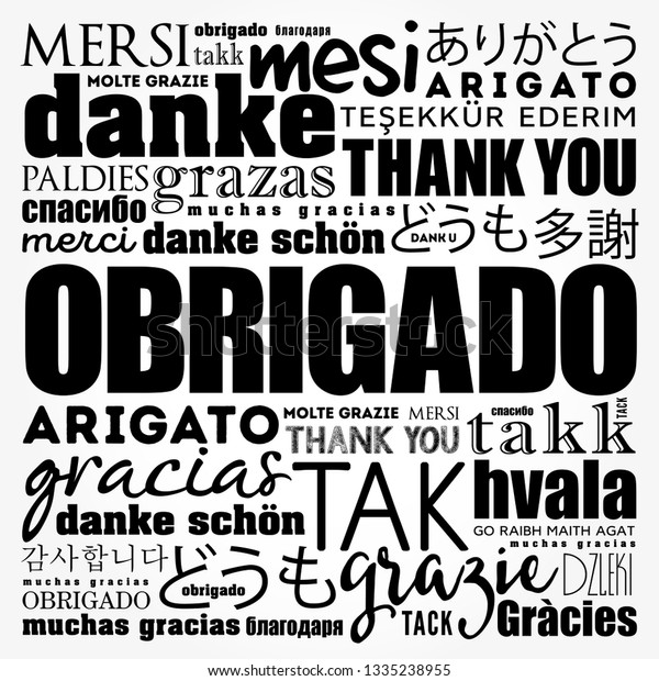 Obrigado Thank You In Portuguese Word Cloud In Different Languages