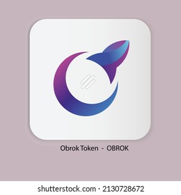 Obrok token OBROK, digital payment system blockchain concept. Cryptocurrency logo isolated on white background. Vector illustration