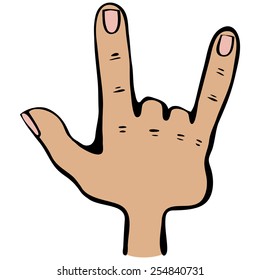 Obscene gestures. Three fingers.