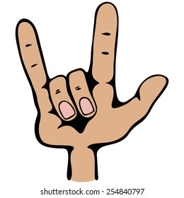 Obscene gestures. Three fingers.
