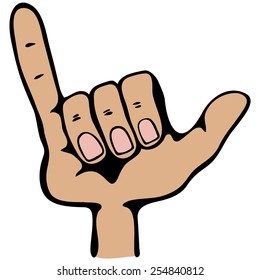 Obscene gestures. Two fingers.