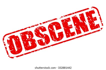 OBSCENE red stamp text on white