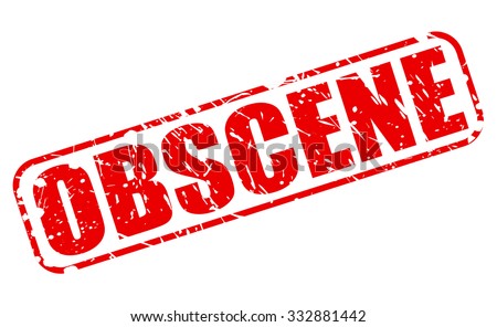 OBSCENE red stamp text on white