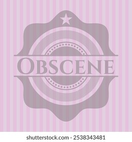 Obscene retro style pink emblem. Conceptual design.