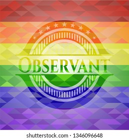 Observant lgbt colors emblem 
