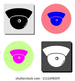 Observation camera. simple flat vector icon illustration on four different color backgrounds