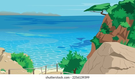 Piscina de observación sobre una roca a orillas del mar