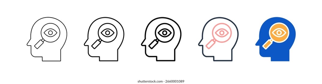 Os ícones de estilo diferente da observação definem a ilustração vetorial.