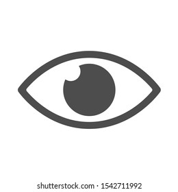 Observation eye silhouette vector icon isolated on white background. Observation eye flat icon for web, mobile apps and user interface design