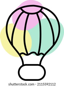 Observation hot air balloon, illustration, vector on a white background.