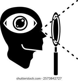 Observation Icon - Black Filled Style - Critical Thinking Theme