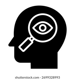 Ilustración vectorial de diseño de glifo de icono de observación