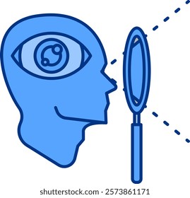Observation Icon - Lineal Blue Style - Critical Thinking Theme