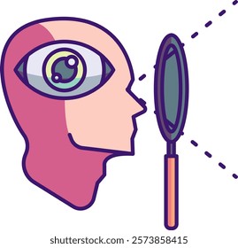 Observation Icon - Lineal Color Style - Critical Thinking Theme