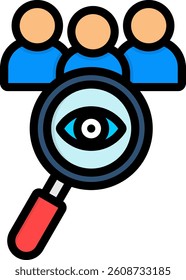 Observation Icon Lineal Color Vector Illustration