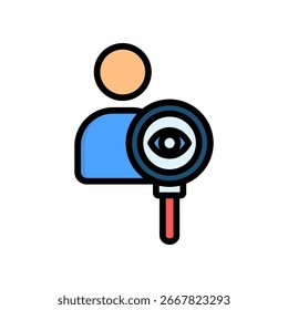 Observation Icon Lineal Color Vector Illustration