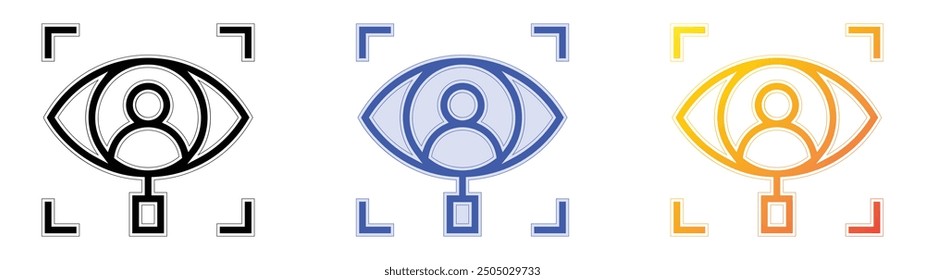 observation icon. Linear, Blue Fill and Gradient Style Design Isolated On White Background