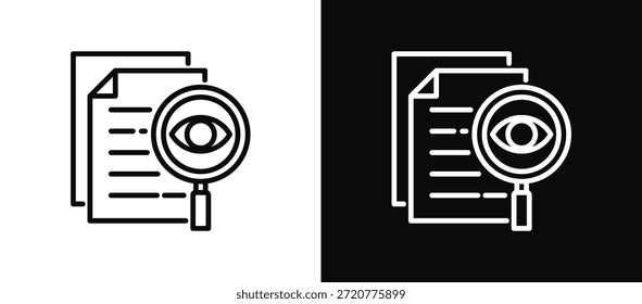 Conjunto de iconos de observación en blanco y negro