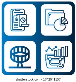 observation icon set. Collection of Analysis, Round up ride icons