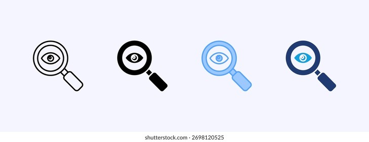 Ícone de observação definir coleção de vários estilos