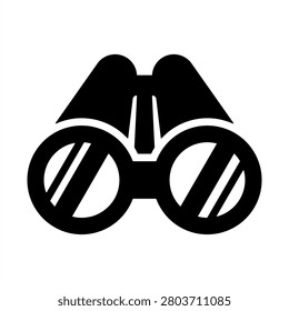 Observation Icon - Solid Black Glyph Icons For Sociology and Education