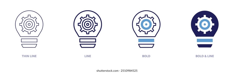 Observation idea icon in 4 different styles. Thin Line, Line, Bold, and Bold Line. Duotone style. Editable stroke.