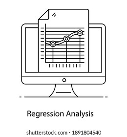 
Observation Method, Linear Icon Of Regression Analysis 