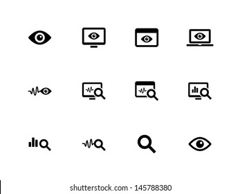 Observation and Monitoring icons on white background. Vector illustration.