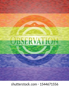 Observation on mosaic background with the colors of the LGBT flag