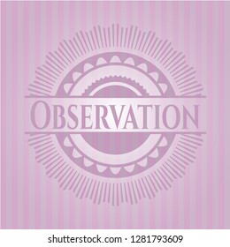 Observation retro pink emblem