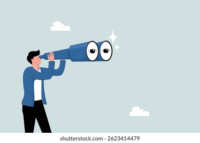 Observação, busca de oportunidades, curiosidade ou vigilância, verificação ou busca de novos negócios, busca de emprego ou encontrar conceitos candidatos, curioso com olhos grandes.
