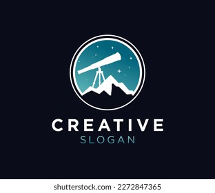 Observation Telescope Logo design illustration