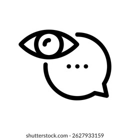 Observation and Thought Bubble Symbol with an Eye and Pending Message