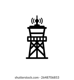 Torre de observação com plataforma central e estrutura de antena
