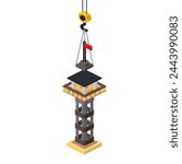 observation tower production concept on white background. Vector