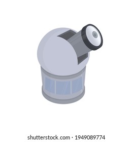 Observatory. Astronomical observation through a telescope, vector illustration