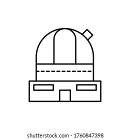 observatorio, icono de línea de concepto astronómico. Ilustración de elemento simple. observatorio, diseño de símbolos de esquema astronómico desde el conjunto de espacios. Se puede usar para web y móvil