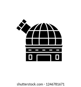 Observatory black icon, vector sign on isolated background. Observatory concept symbol, illustration 