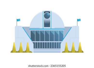 Edificios de observación vista frontal diseño plano ilustración vectorial