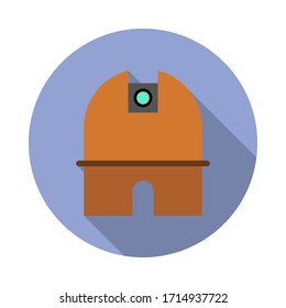 observatory colored long shadow icon. Simple color vector of space icons for ui and ux, website or mobile application