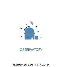 observatory concept 2 colored icon. Simple blue element illustration. observatory concept symbol design from space exploration set. Can be used for web and mobile UI/UX