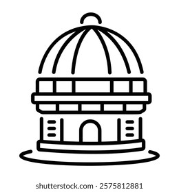 Observatory dome icon in linear style 