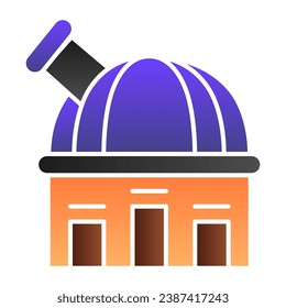 Observatory flat icon. Telescope color icons in trendy flat style. Astronomy gradient style design, designed for web and app. Eps 10