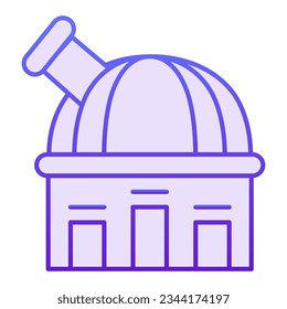 Observatory flat icon. Telescope violet icons in trendy flat style. Astronomy gradient style design, designed for web and app. Eps 10