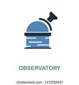 Observatory icon in 2 color design. Pixel perfect simple pictogram observatory icon from space collection. UI. Web design, apps, software, print usage.